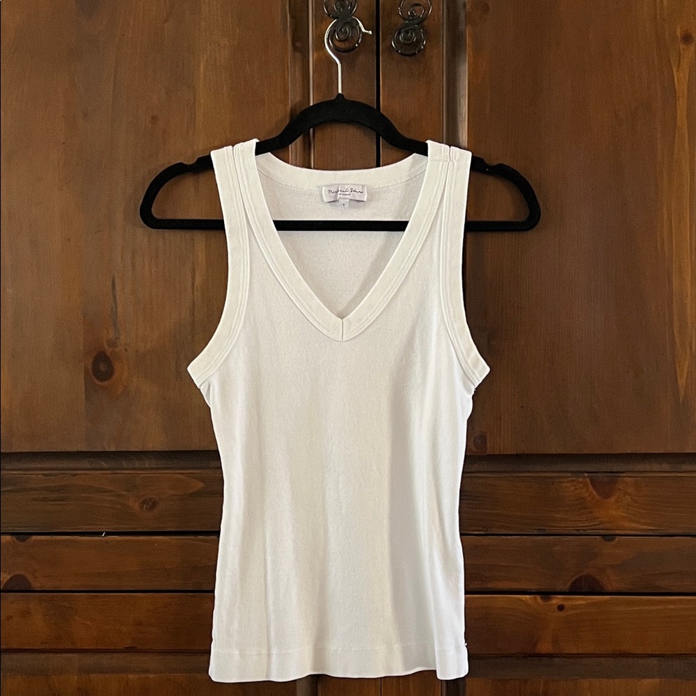 Michael Stars White V-Neck Tank Top